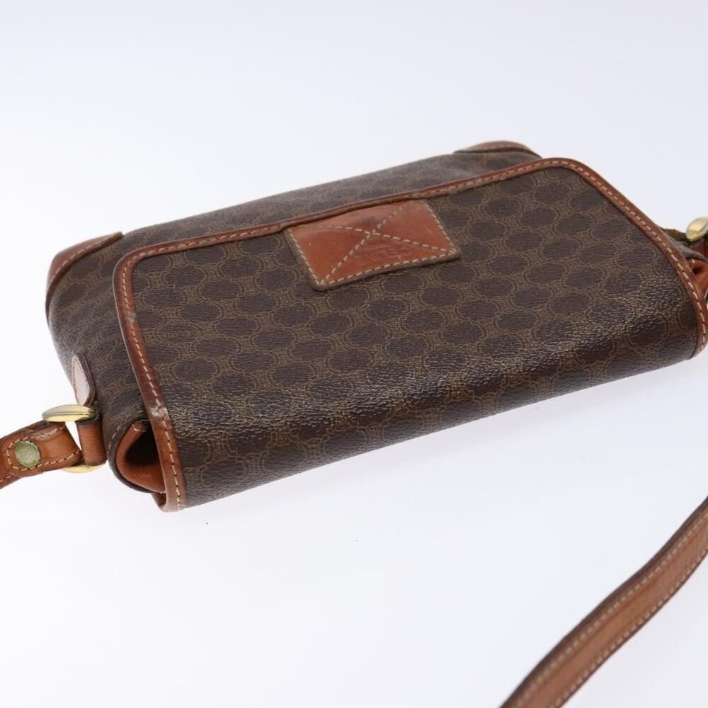 Authentic CELINE Macadam Canvas Shoulder Bag PVC Brown Gold - Picture 13 of 16